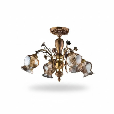 Stropní lustr květinka lustr lustr stropní lampa lampa sklo hnědá