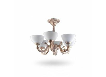eckenlampe Lüster Deckenleuchter Kronleuchter Lampe Glas Beige Art