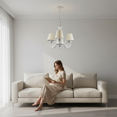 Lustr Věšák Lustr Stropní lampa Lampy Zinek Bílý Umění