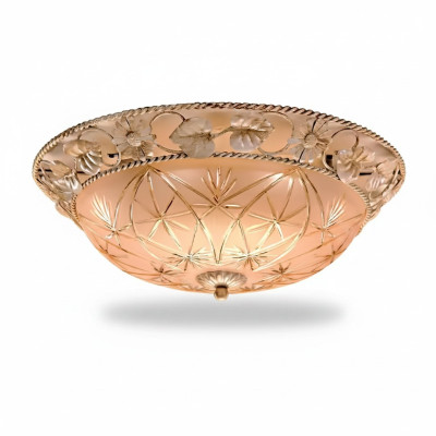 Kronleuchter Deckenleuchter Lüster Deckenlampe Lampen Glas Gold Rund