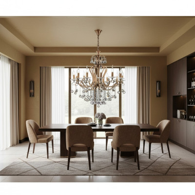 Luxus Deckenleuchter Lüster Kronleuchter Deckenlampe Kristall Gold 88x100
