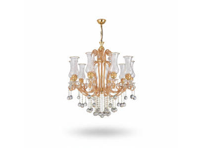 Luxusní lustr lustr stropní lampa krystalem zlato lampa