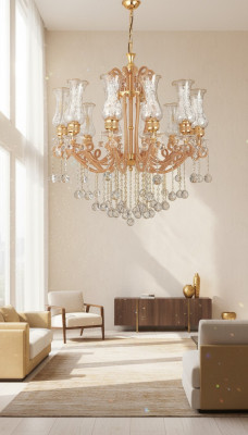 Luxus stropní lustr lustr lustr stropní lampa křišťál zlato