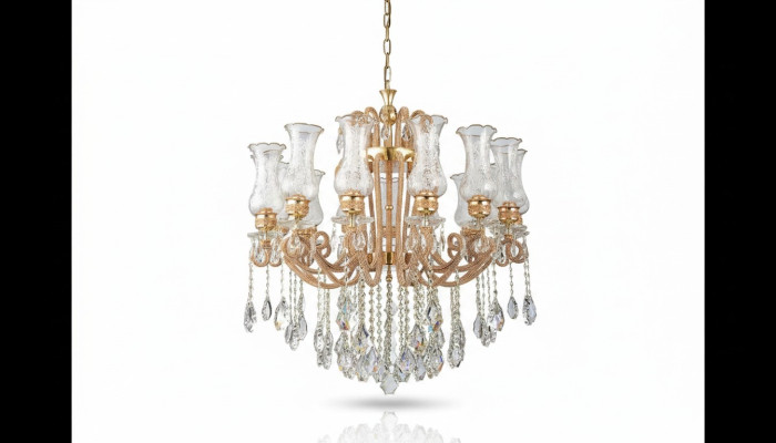 Luxus Lüster Kristall Deckenleuchter Kronleuchter Deckenlampe Gold Lampe