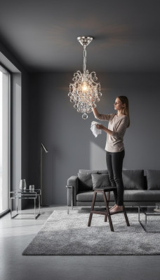 Luxus stropní lustr lustr lustr stropní lampa krystal stříbrný