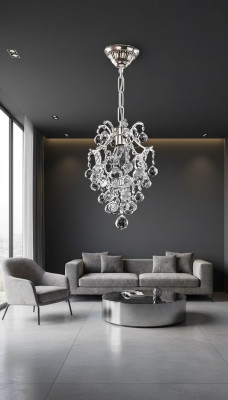 Luxus stropní lustr lustr lustr stropní lampa krystal stříbrný
