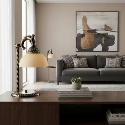 Tischlampe Tischleuchte Lampe Leuchten Luxus Gold Lampen Tisch Glas