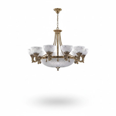 Kronleuchter Lüster Deckenlampe Deckenleuchter Lampe Glas Gold Grau