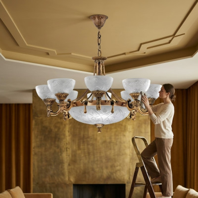 Stropní lampa Lustr Lustr Lampa Lustřík Sklo Zlato Šedá