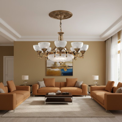 Stropní lampa Lustr Lustr Lampa Lustřík Sklo Zlato Šedá