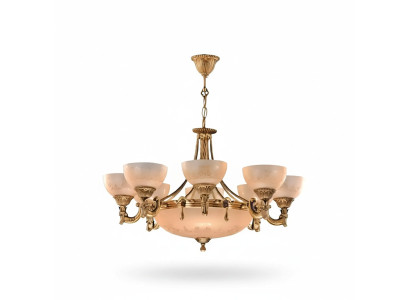 Lustr, stropní lampa, lustr, lampa, lustr, sklo, zlato, béžová.