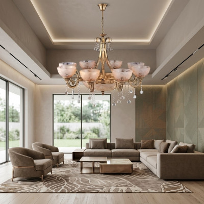 Lustr Luxus Stropní lampa Lustr Stropní lampa Sklo Zlato