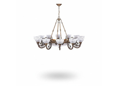 Kronleuchter Lampe Deckenlampe Lüster Deckenleuchter Glas Grau Art Leuchte