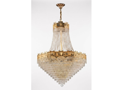 Luxus Deckenleuchter Kronleuchter Deckenlampe Lüster Gold Kristall 77x145
