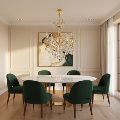 Kronleuchter Deckenleuchter Luxus Deckenlampe Lüster Gold Kristall