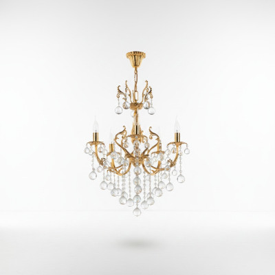 Kronleuchter Deckenleuchter Luxus Deckenlampe Lüster Gold Kristall