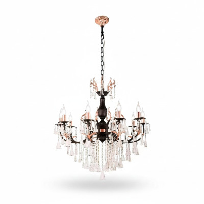 Luxus Deckenleuchter Kronleuchter Deckenlampe Luster Schwarz Kristall