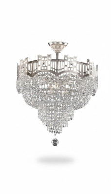 Deckenleuchter Luxus Kronleuchter Deckenlampe Lüster Silber Kristall Lampe
