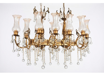 Kronleuchter Deckenleuchter Luxus Deckenlampe Lüster Gold Kristall Leuchte