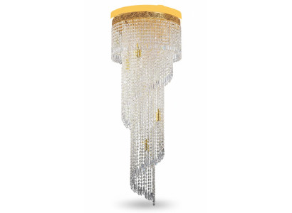 Kronleuchter Deckenleuchter Luxus Gold Deckenlampe Lüster Kristall Art