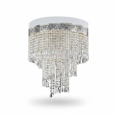 Lüster Deckenleuchter Silber Kronleuchter Deckenlampe Kristall 40x70 Lampe