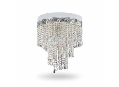 Lüster Deckenleuchter Silber Kronleuchter Deckenlampe Kristall 40x70 Lampe