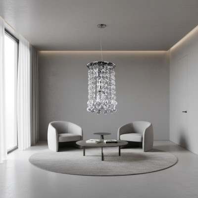 Kronleuchter Deckenleuchter Silber Deckenlampe Lüster Kristall Lampe