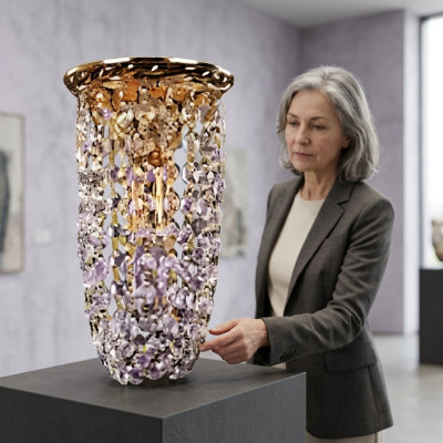 Lampe Deckenleuchter Kronleuchter Gold Deckenlampe Lüster Kristall
