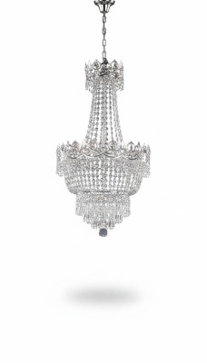 Lustr, stropní lampa, stříbrná lampa, lustr, krystalová lampa
