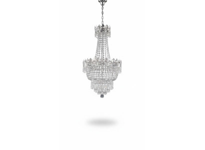 Lustr, stropní lampa, stříbrná lampa, lustr, krystalová lampa