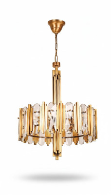 Luxus Deckenleuchter Gold Kronleuchter Deckenlampe Lüster Kristall