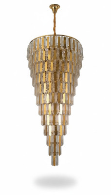 Křišťálový lustr zlatý stropní lampa 80 cm kapka