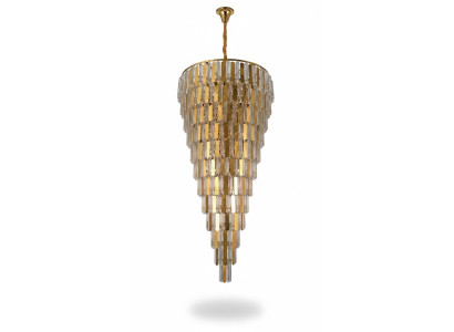 Křišťálový lustr zlatý stropní lampa 80 cm kapka