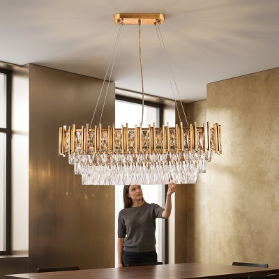 Kronleuchter Deckenleuchter Luxus Gold Deckenlampe Lüster Kristall Lampe