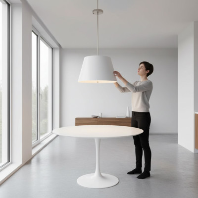 Lüster Kronleuchter Deckenleuchter Weiß Deckenlampe Modern Metall Neu