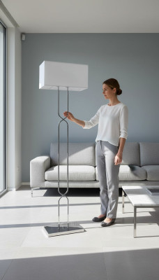 Stojací lampa Podlahová lampa Stojan Světla Lampy Lampa Bílá Moderní Kov