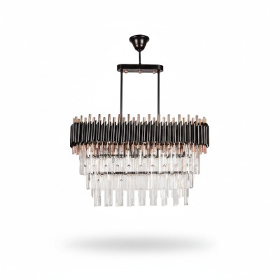 Lustr Luxus Šedý Stropní Lampa Lustre Křišťál