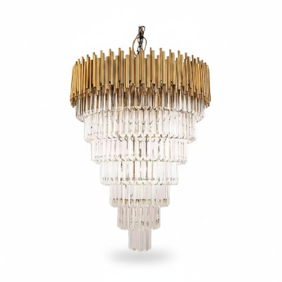 Kronleuchter Luster Deckenleuchter Luxus Deckenlampe Kristall Gold Kegel