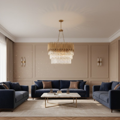 Svítidlo stropní lampa lustr stropní lampa luxus zlatý lustr křišťál