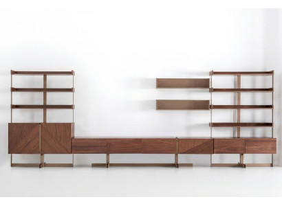Moderne Wohnwand Schrankwände Vitrine rtv Regal Wohnzimmer Möbel Holz Neu