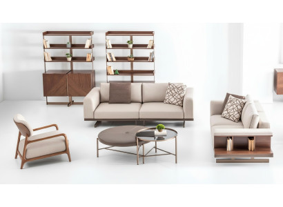 Moderne Sofagarnitur Luxus Möbel Polster Textil Couch Grau Modern Sofa