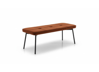 Sitzmöbel Sitzbank Polsterbank Holzbank Gepolstert Stoff Modern Orange Neu
