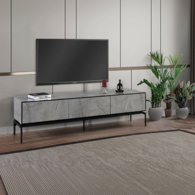 Stands for TV RTV Lowboard Modern TV Living Room Grey Wood Table