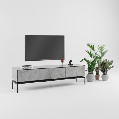 Stands for TV RTV Lowboard Modern TV Living Room Grey Wood Table
