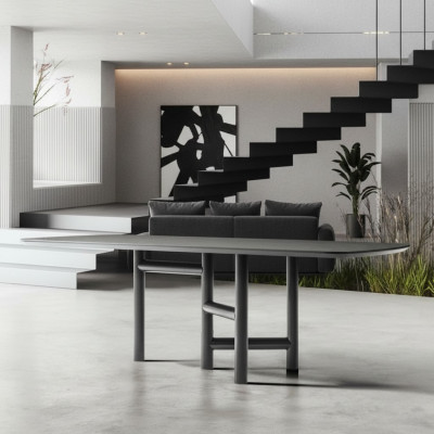 Kuchyňský stůl Jídelní stůl Rozkládací design Luxus Dřevo Šedý Stůl