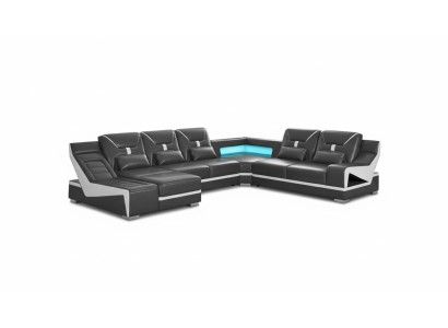Žijící krajina Pohovka U tvaru Designersofa Černá Rohová souprava