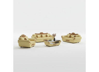 Couchgarnitur Sofagarnitur Ledersofas Sofa Komplette 3tlg Sofas Braun