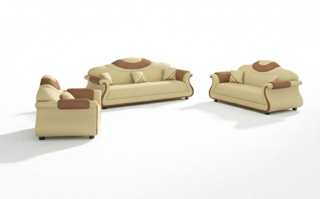Komplette Couchgarnitur Sofagarnitur 3tlg Sofas Ledersofas Sofa Braun
