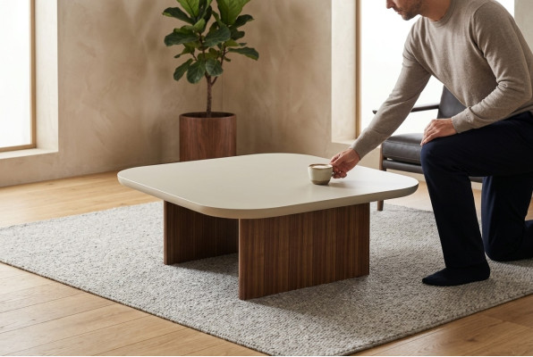 Couchtisch Beistelltisch Wohnzimmer Tisch Grau Holz Design Möbel