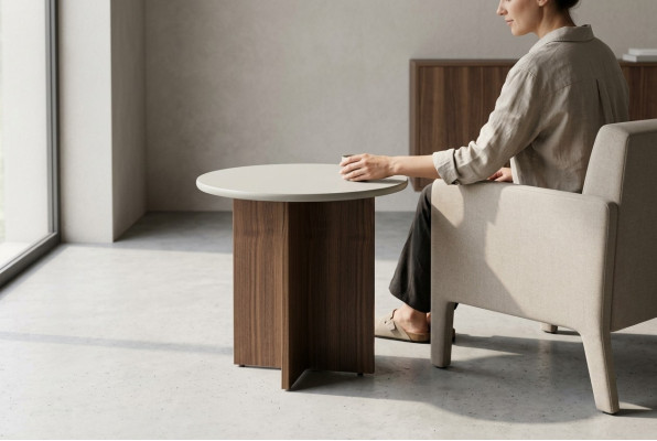 Tisch Beistelltisch Couchtisch Wohnzimmer Grau Holz Design Möbel